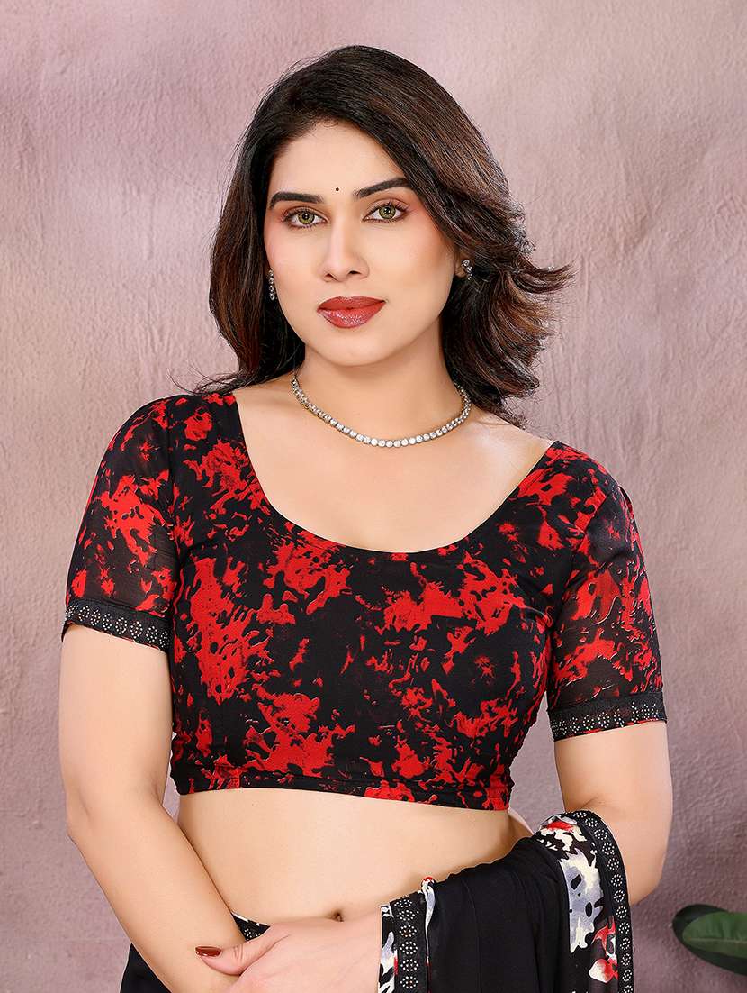 women printed casual wear saree with blouse - 22048907 -  Standard Image - 5