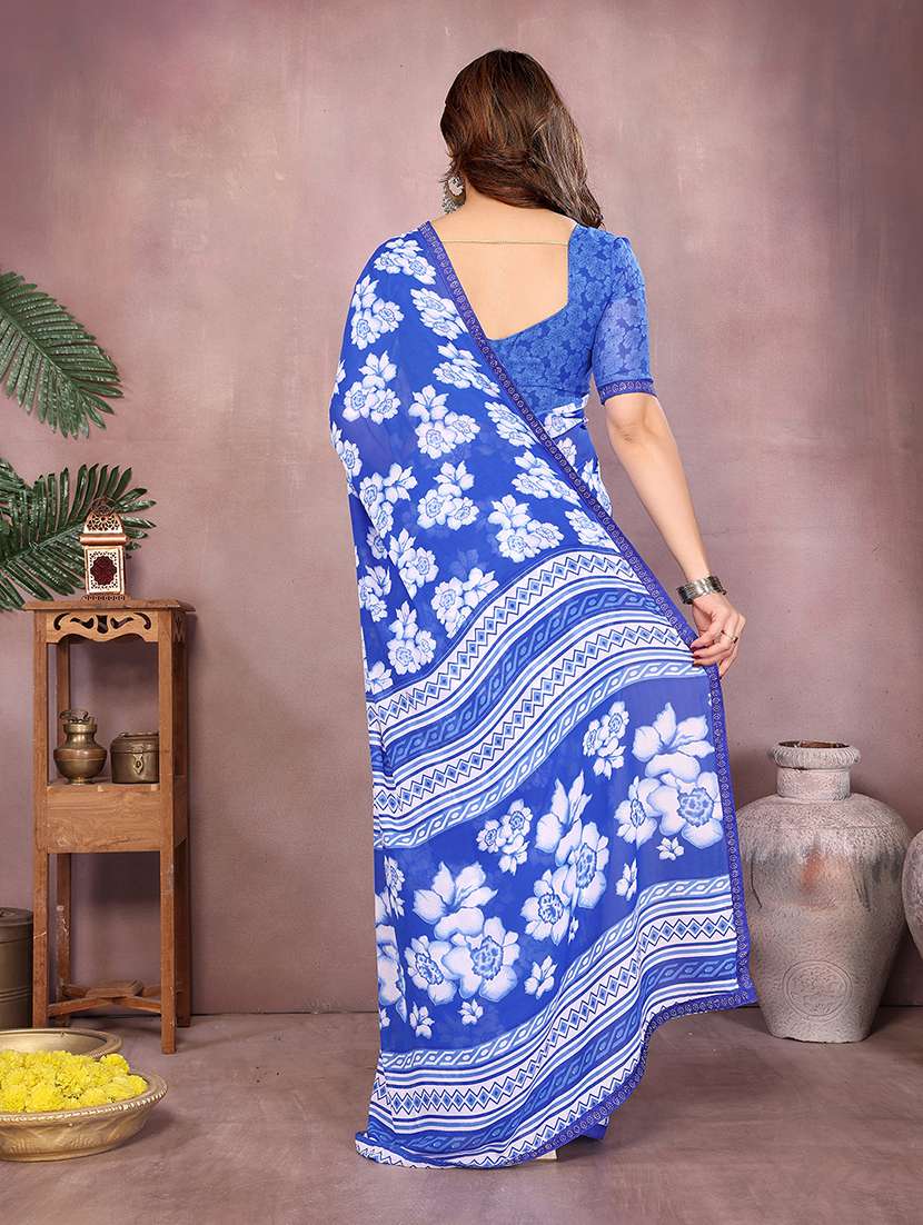 women printed casual wear saree with blouse - 22048912 - Standard Image - 3