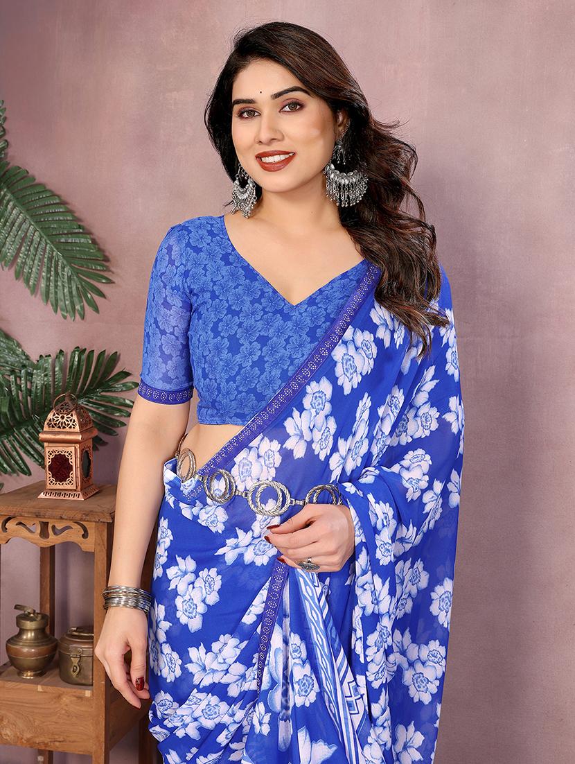 women printed casual wear saree with blouse - 22048912 - Standard Image - 5
