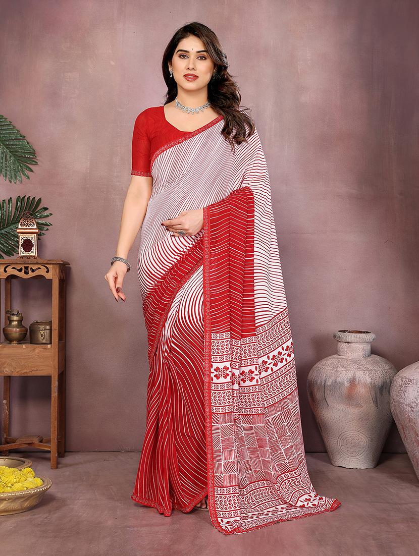 women printed casual wear saree with blouse - 22048920 -  Zoom Image - 0
