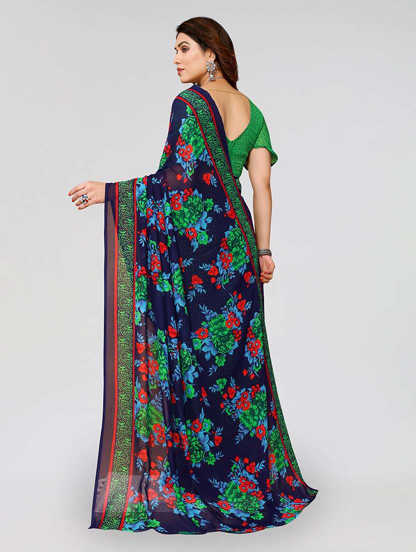 women printed casual wear saree with blouse - 22048956 -  Standard Image - 3