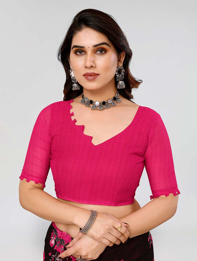 women printed casual wear saree with blouse - 22048963 -  Standard Image - 5