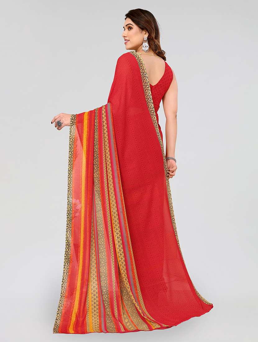 women printed casual wear saree with blouse - 22048967 -  Standard Image - 3