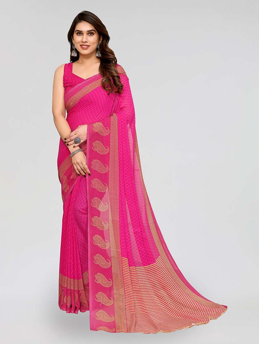 women printed casual wear saree with blouse