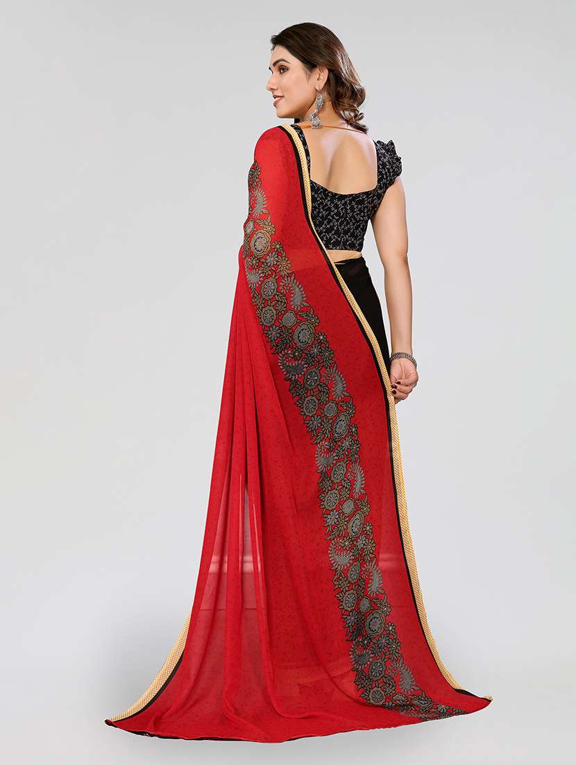 women printed casual wear saree with blouse - 22048974 -  Standard Image - 3