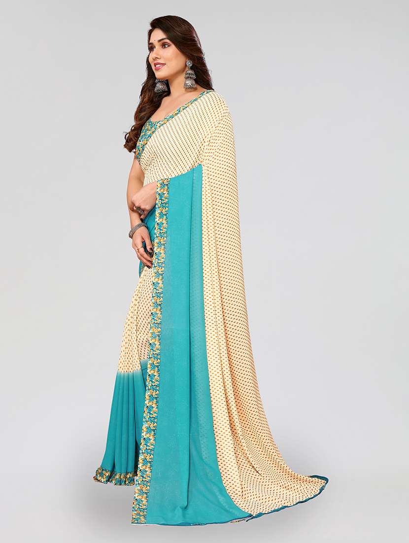women printed casual wear saree with blouse - 22048975 -  Standard Image - 3