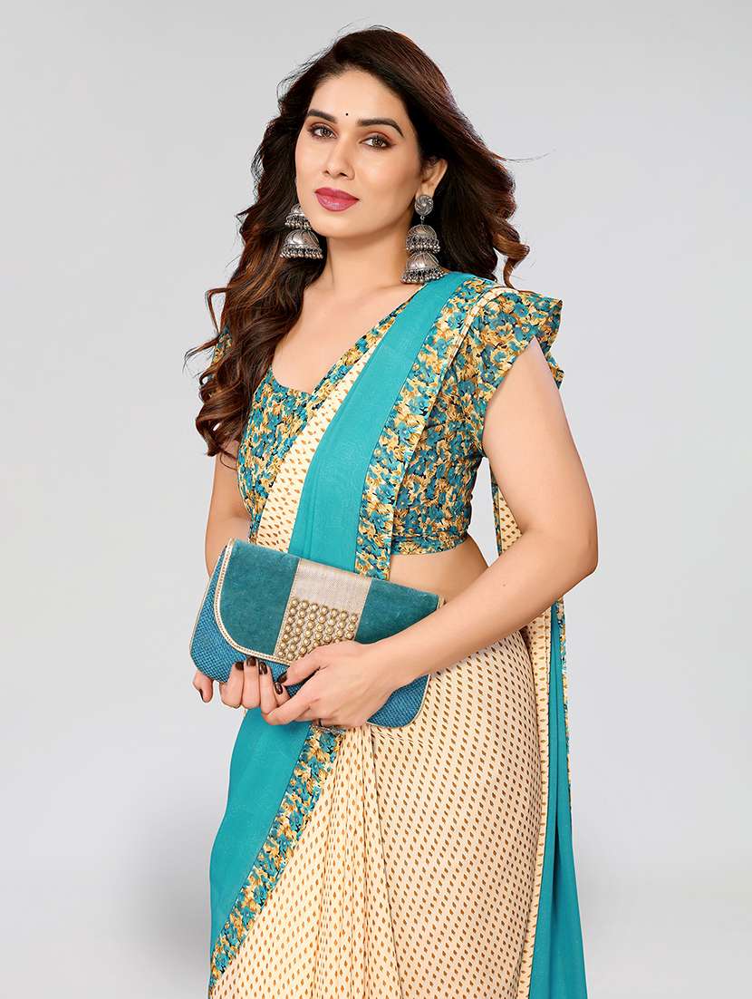 women printed casual wear saree with blouse - 22048975 -  Standard Image - 5