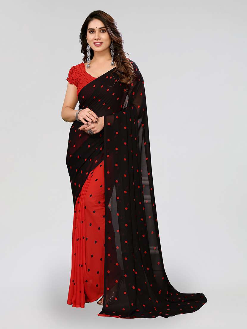 women printed casual wear saree with blouse