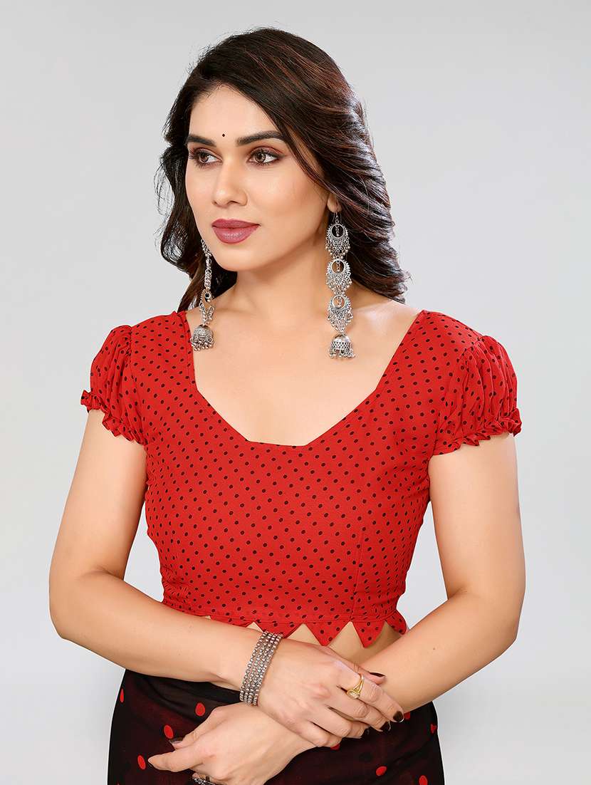 women printed casual wear saree with blouse - 22048978 -  Standard Image - 5
