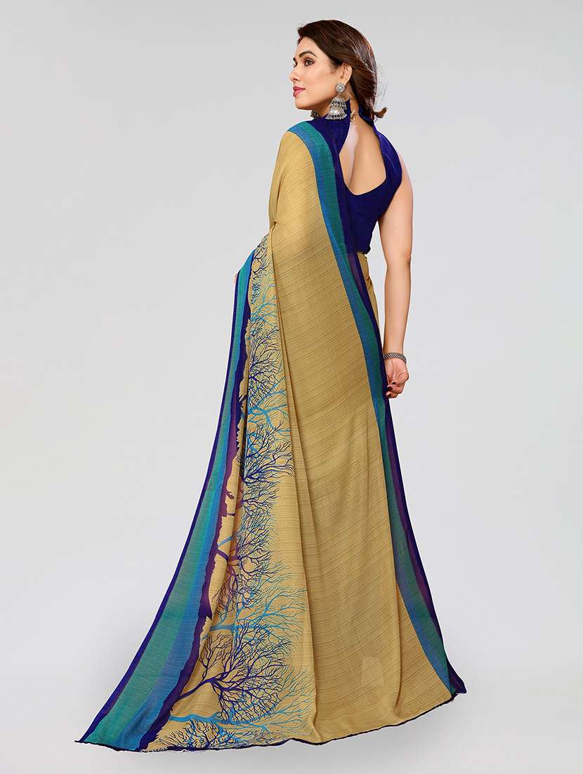 women printed casual wear saree with blouse - 22048988 -  Standard Image - 3