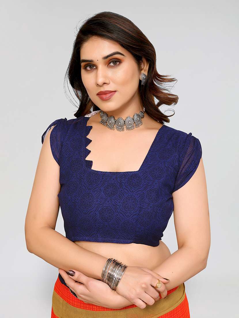 women printed casual wear saree with blouse - 22048993 -  Standard Image - 3