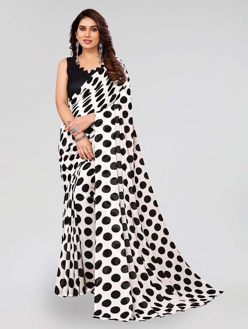 women printed casual wear saree with blouse