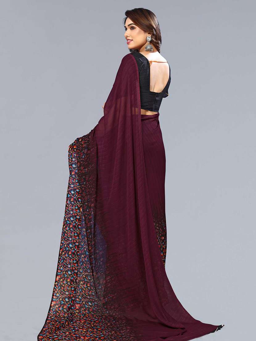 women printed casual wear saree with blouse - 22049007 -  Standard Image - 5