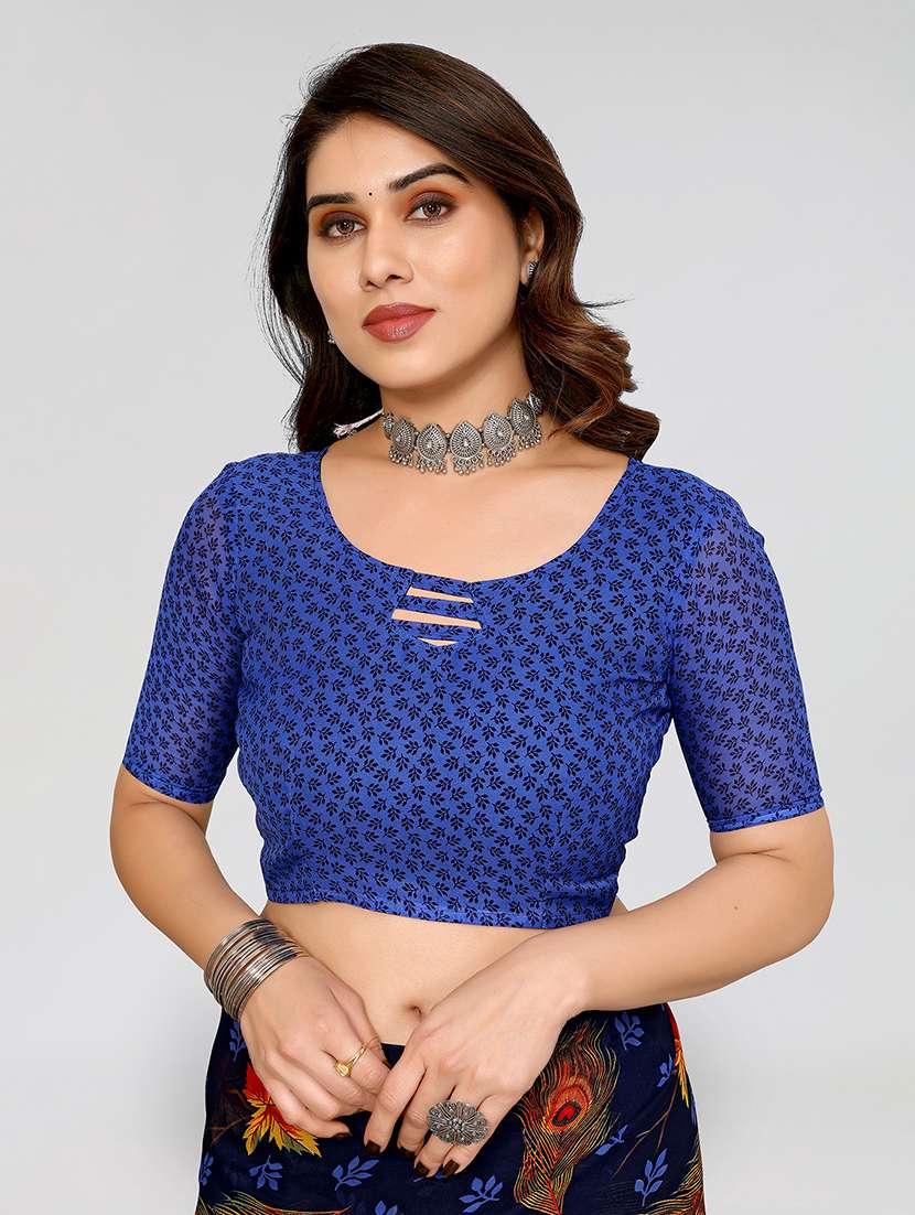 women printed casual wear saree with blouse - 22049015 -  Standard Image - 5