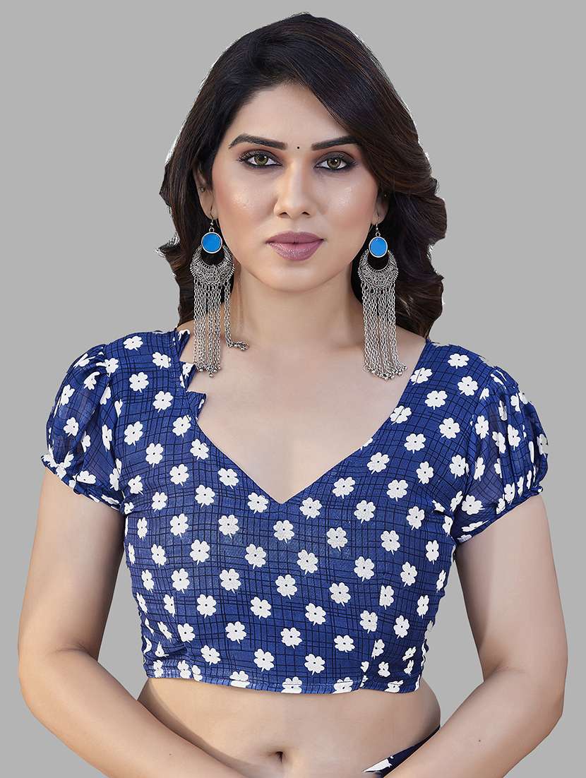 women printed casual wear saree with blouse - 22049019 -  Standard Image - 5
