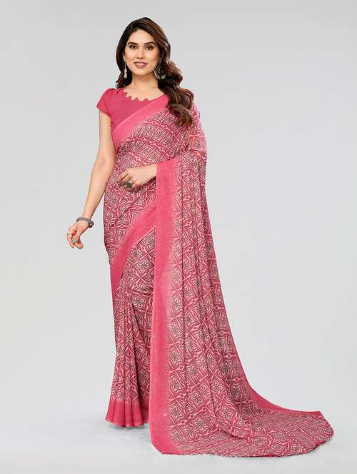 women printed casual wear saree with blouse - 22049052 -  Standard Image - 0