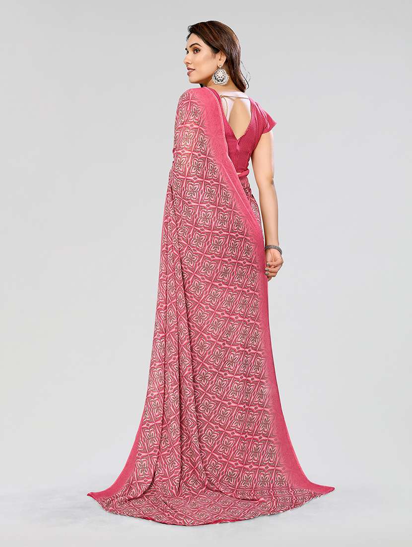 women printed casual wear saree with blouse - 22049052 -  Standard Image - 3