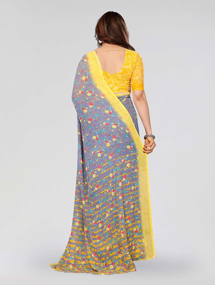 women printed casual wear saree with blouse - 22049070 -  Standard Image - 3