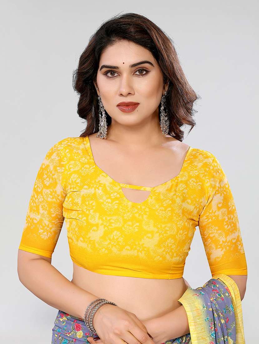 women printed casual wear saree with blouse - 22049070 -  Standard Image - 5