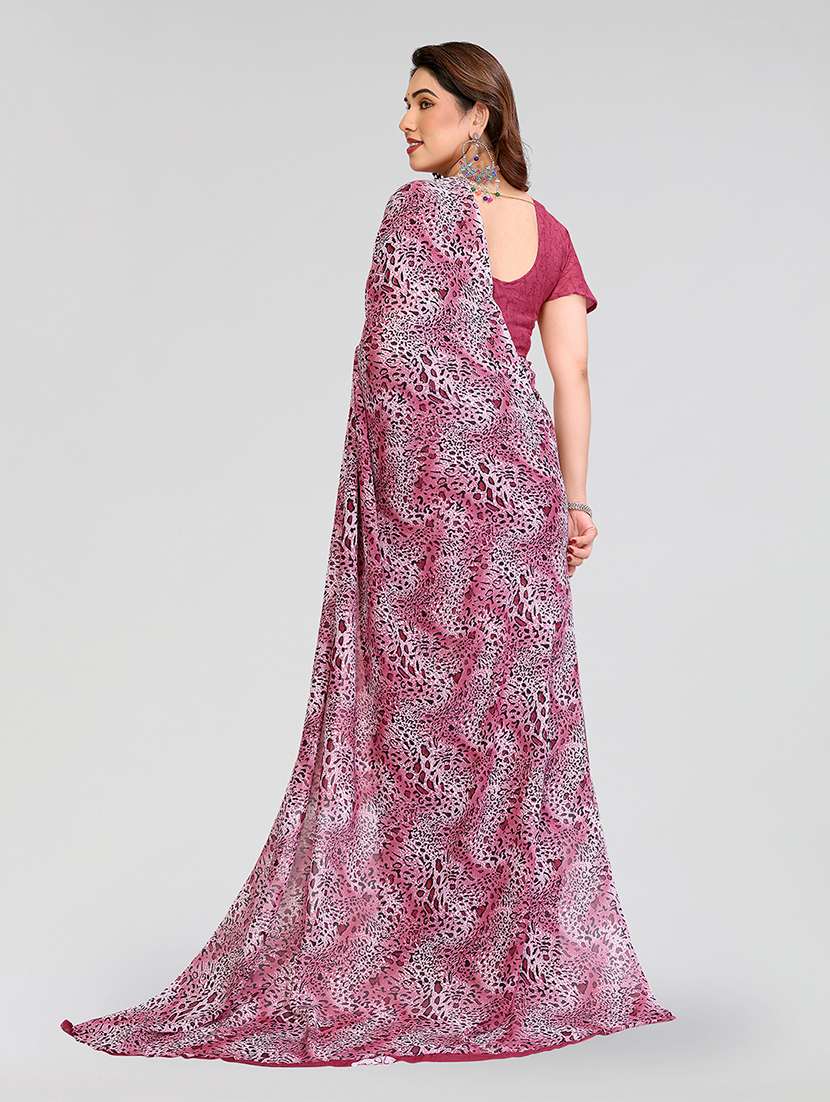 women printed casual wear saree with blouse - 22049073 -  Standard Image - 3