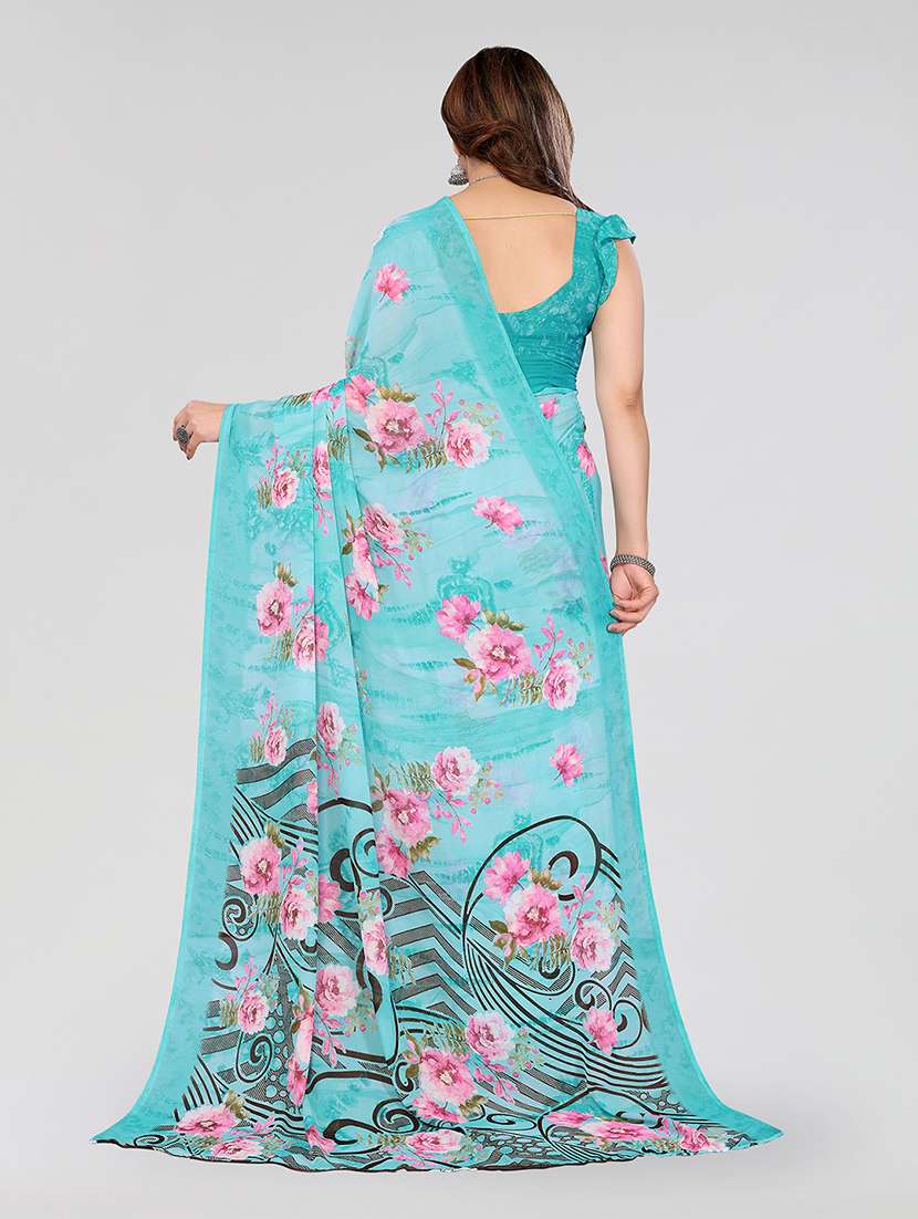 women printed casual wear saree with blouse - 22049086 -  Standard Image - 5