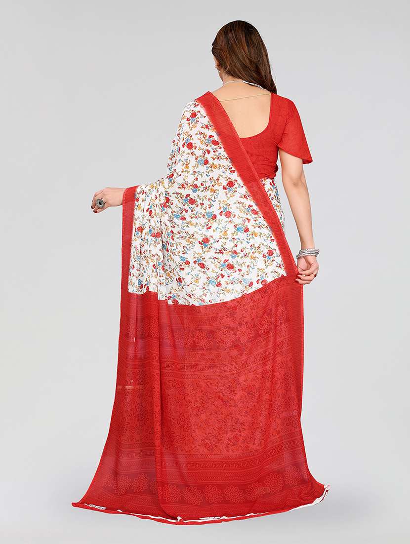 women printed casual wear saree with blouse - 22049091 -  Standard Image - 3