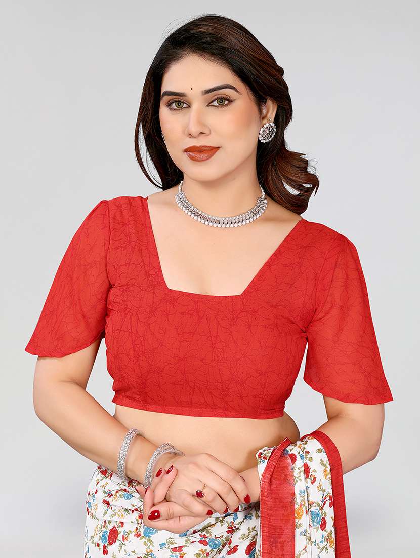 women printed casual wear saree with blouse - 22049091 -  Standard Image - 5