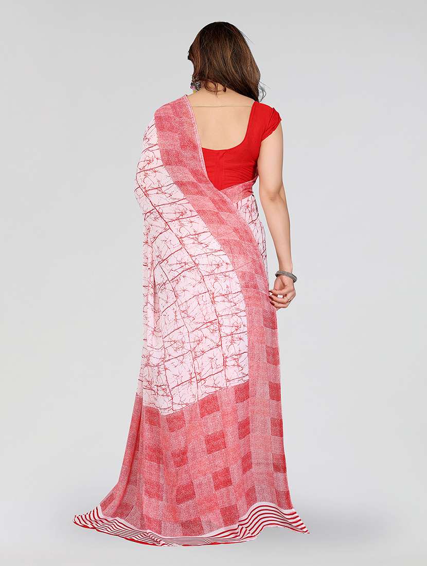 women printed casual wear saree with blouse - 22049131 -  Standard Image - 3