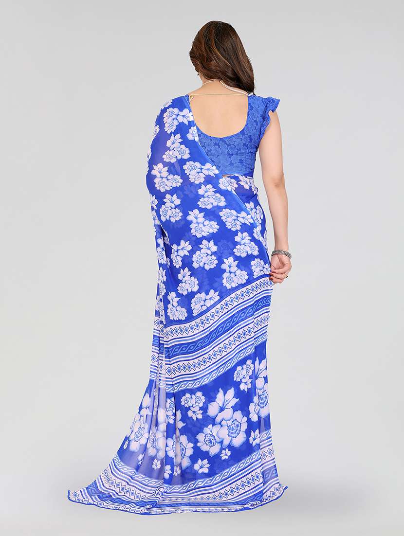 women printed casual wear saree with blouse - 22049155 -  Standard Image - 5