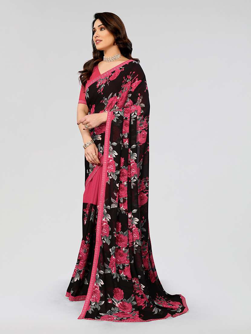 women printed casual wear saree with blouse - 22049200 -  Standard Image - 3