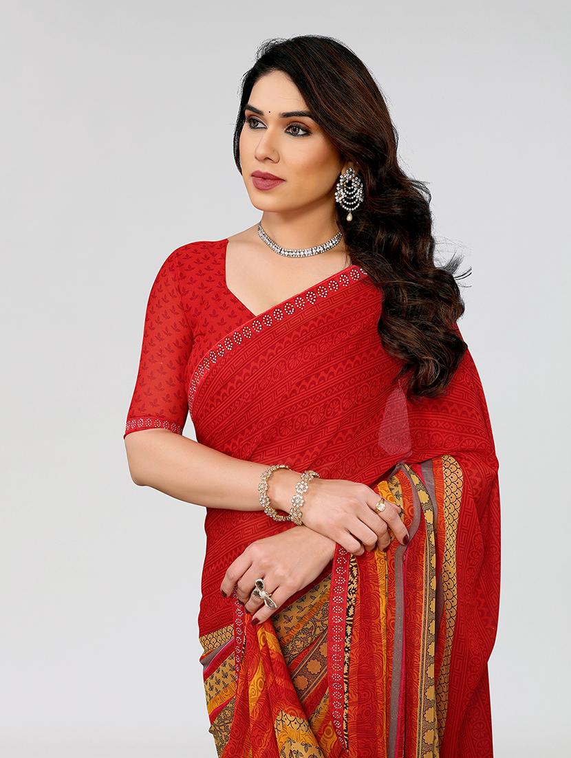 women printed casual wear saree with blouse - 22049201 - Standard Image - 3