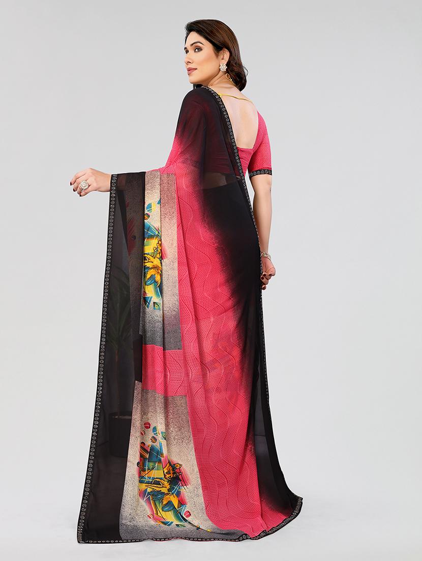 women printed casual wear saree with blouse - 22049212 - Standard Image - 5