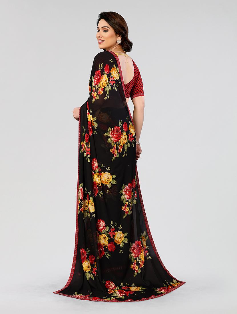 women printed casual wear saree with blouse - 22049215 - Standard Image - 5