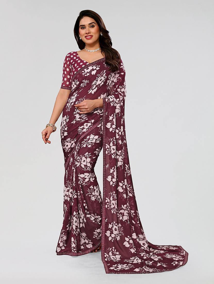 women printed casual wear saree with blouse - 22049218 - Zoom Image - 0