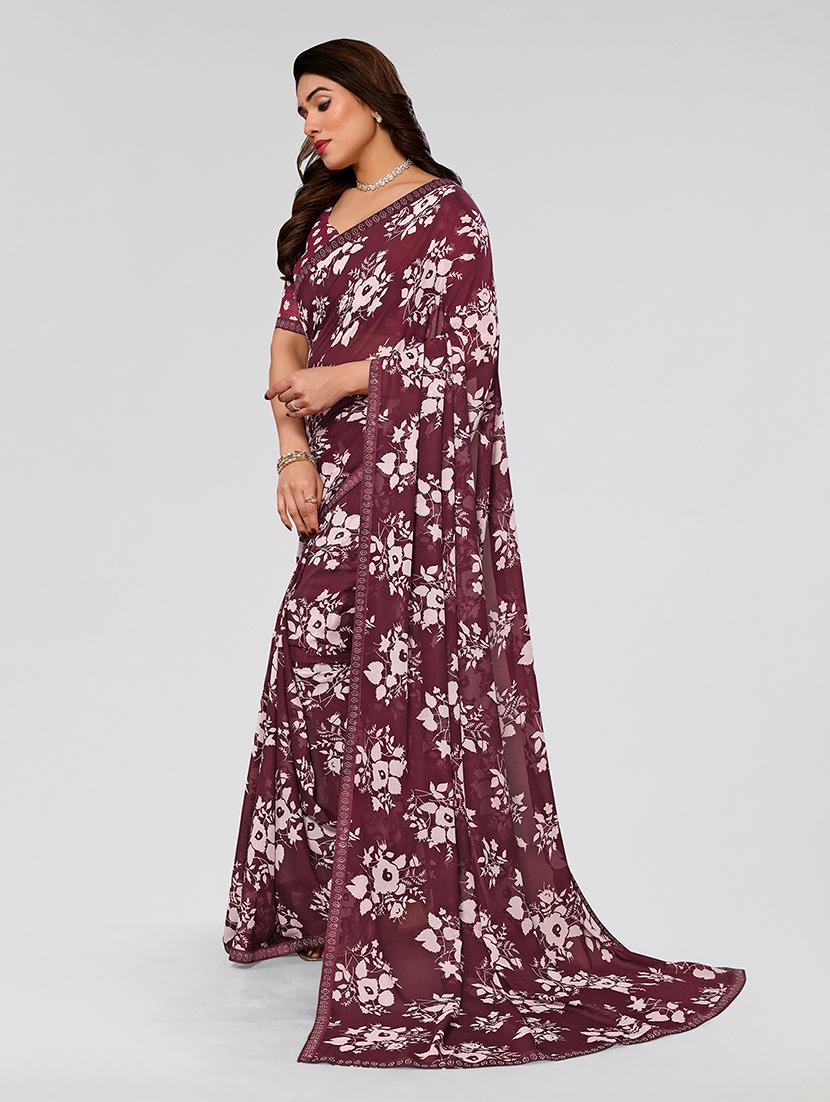 women printed casual wear saree with blouse - 22049218 - Standard Image - 3