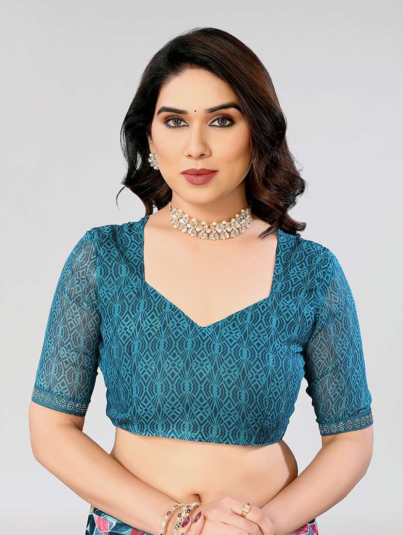 women printed casual wear saree with blouse - 22049220 -  Standard Image - 5