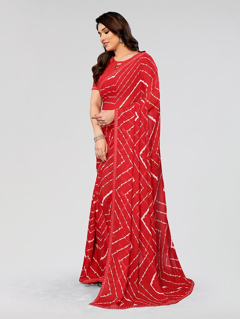 women printed casual wear saree with blouse - 22049221 - Standard Image - 3