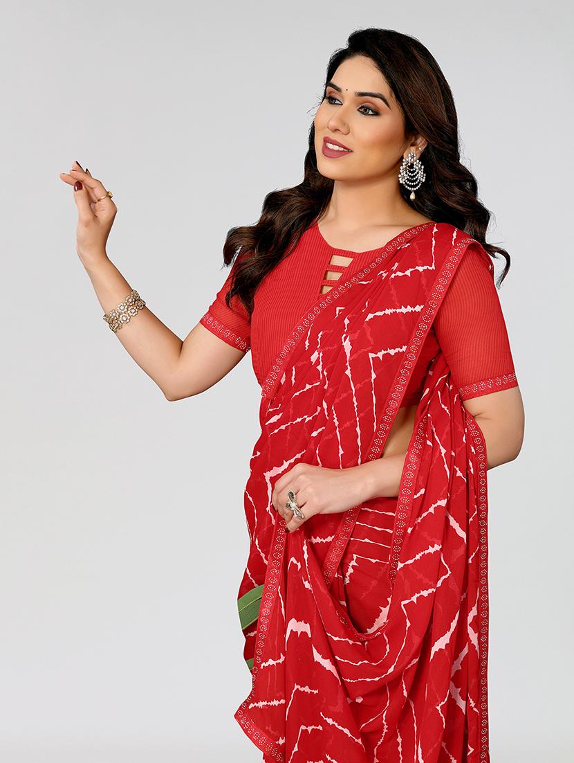 women printed casual wear saree with blouse - 22049221 - Standard Image - 5