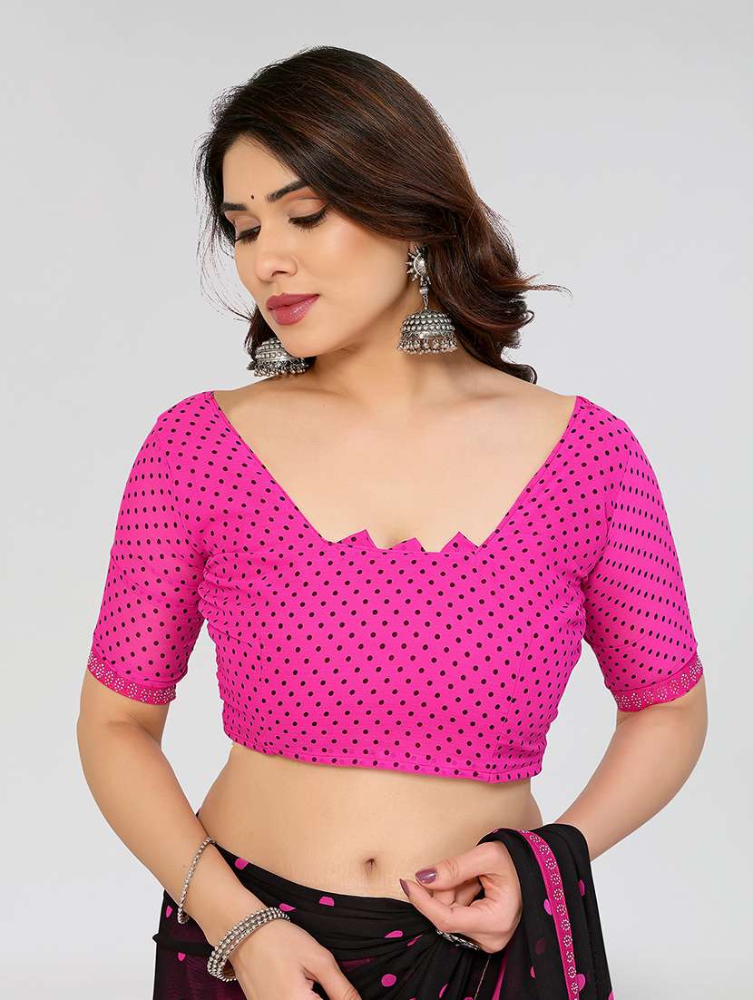 women printed casual wear saree with blouse - 22049229 - Standard Image - 5