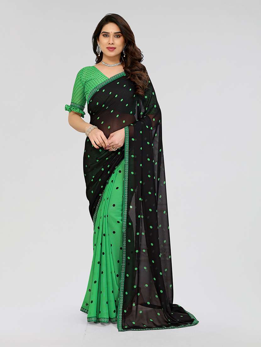 women printed casual wear saree with blouse