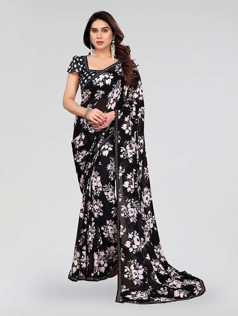 women printed casual wear saree with blouse - 22049240 - Zoom Image - 0