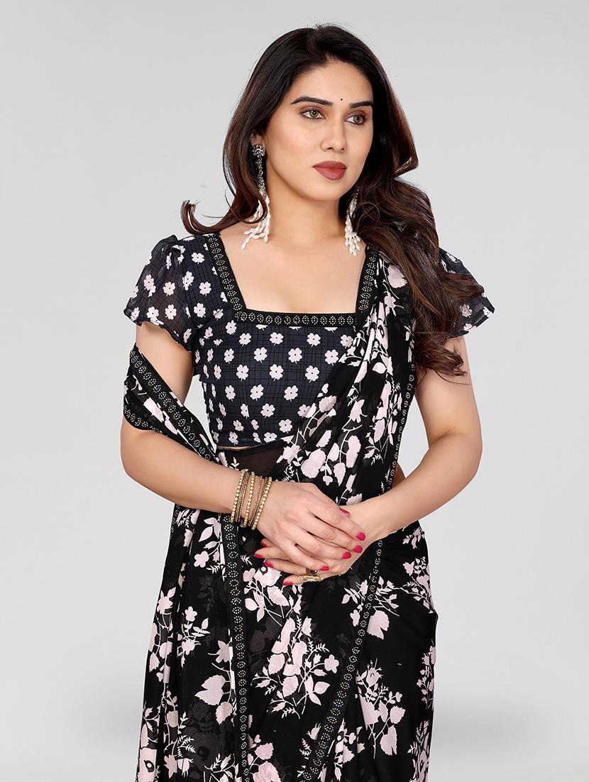 women printed casual wear saree with blouse - 22049240 - Standard Image - 5