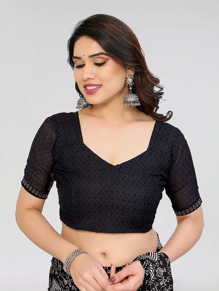 women printed casual wear saree with blouse - 22049243 -  Standard Image - 5