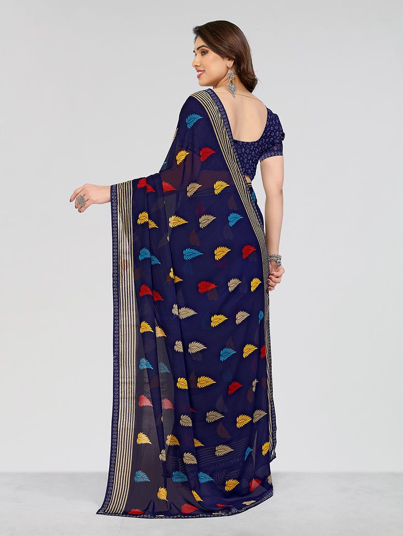 women printed casual wear saree with blouse - 22049249 - Standard Image - 5