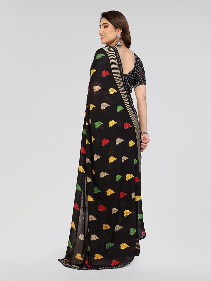 women printed casual wear saree with blouse - 22049250 - Standard Image - 3