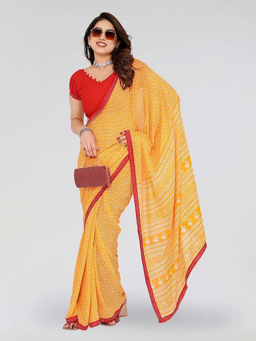 women printed casual wear saree with blouse - 22049251 - Standard Image - 3