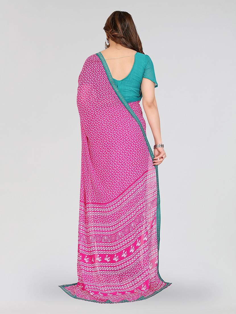 women printed casual wear saree with blouse - 22049254 - Standard Image - 5