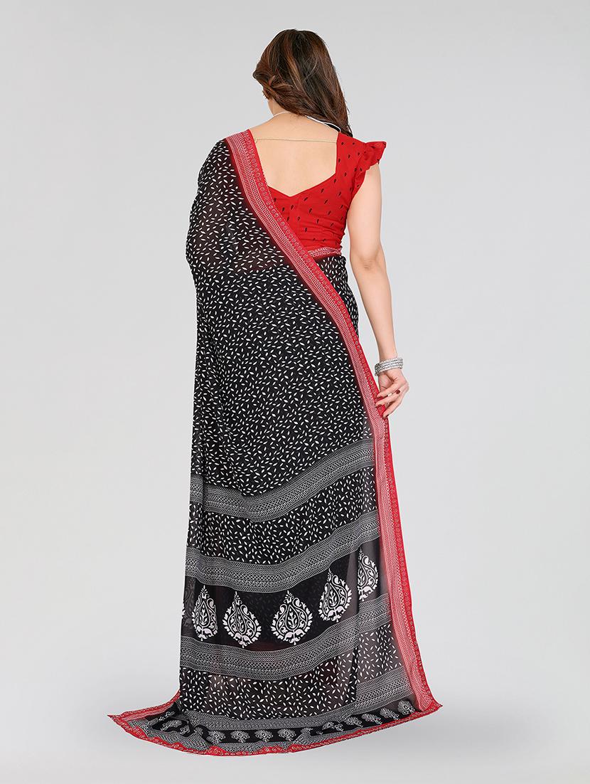 women printed casual wear saree with blouse - 22049259 - Standard Image - 3