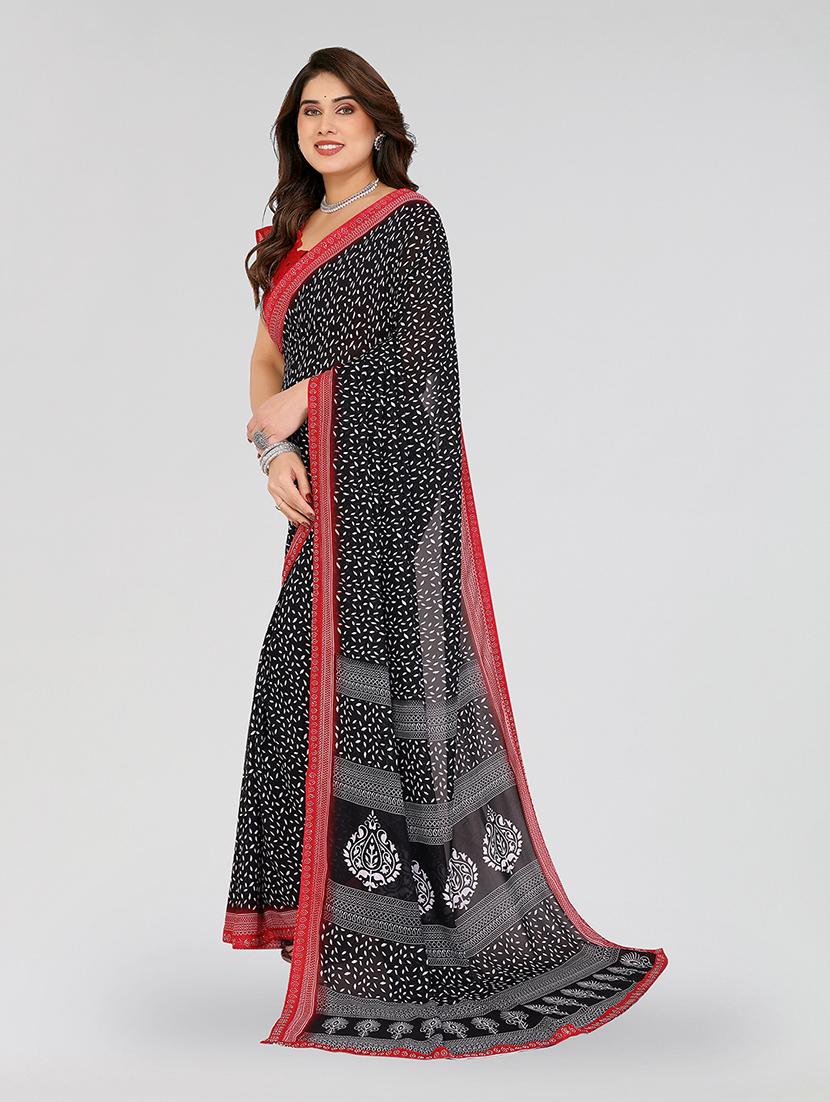 women printed casual wear saree with blouse - 22049259 - Standard Image - 5