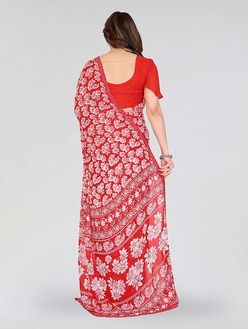 women printed casual wear saree with blouse - 22049267 - Standard Image - 3